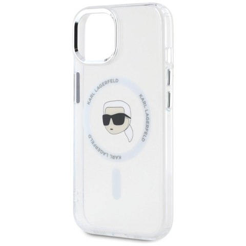 Karl Lagerfeld IML Metal Karl Head MagSafe - Etui do iPhone 15 Plus (biały)