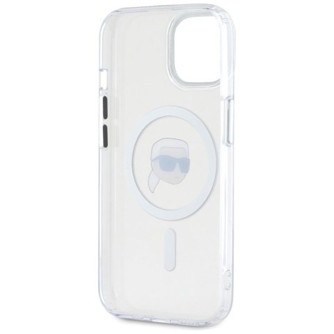 Karl Lagerfeld IML Metal Karl Head MagSafe - Etui do iPhone 15 Plus (biały)