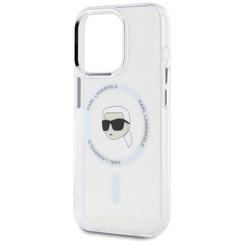 Karl Lagerfeld IML Metal Karl Head MagSafe - Etui do iPhone 15 Pro Max (biały)