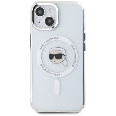 Karl Lagerfeld IML Metal Karl Head MagSafe - Etui do iPhone 15 (biały)