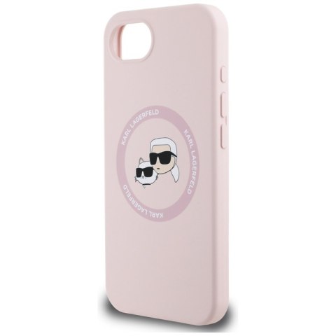 Karl Lagerfeld Silicone Karl & Choupette Heads MagSafe - Etui do iPhone 16e (różowy)