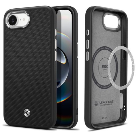 Spigen Enzo Aramid Mag MagSafe - Etui do iPhone 17e / 16e (Czarny)
