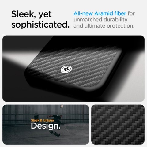 Spigen Enzo Aramid Mag MagSafe - Etui do iPhone 17e / 16e (Czarny)
