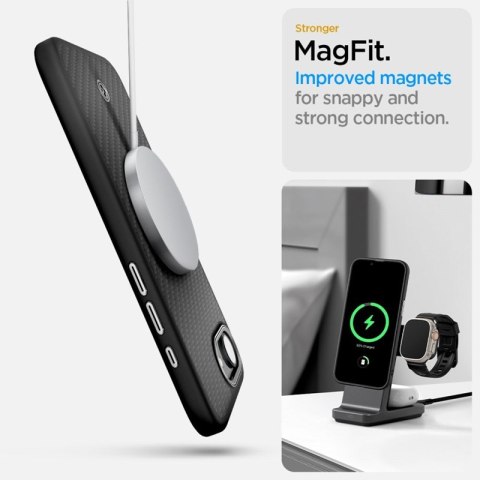Spigen Enzo Aramid Mag MagSafe - Etui do iPhone 17e / 16e (Czarny)
