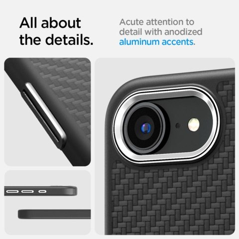 Spigen Enzo Aramid Mag MagSafe - Etui do iPhone 17e / 16e (Czarny)