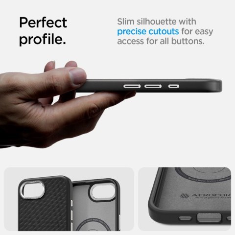 Spigen Enzo Aramid Mag MagSafe - Etui do iPhone 17e / 16e (Czarny)