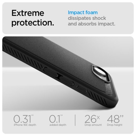 Spigen Rugged Armor Mag MagSafe - Etui do iPhone 17e / 16e (Matte Black)