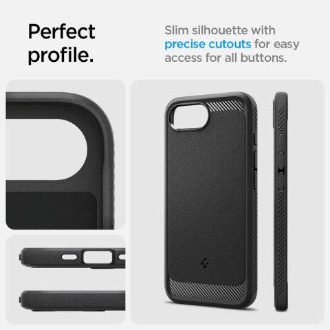 Spigen Rugged Armor Mag MagSafe - Etui do iPhone 17e / 16e (Matte Black)