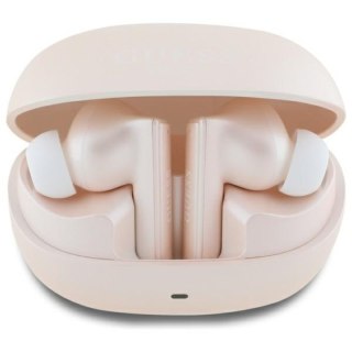 Guess Capsule Printed Logo - Słuchawki Bluetooth TWS ANC & ENC + etui ładujące (różowy)