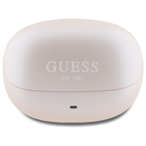 Guess Capsule Printed Logo - Słuchawki Bluetooth TWS ANC & ENC + etui ładujące (różowy)