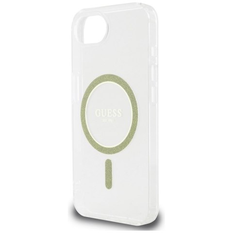 Guess IML Glitter Circle MagSafe - Etui do iPhone 16e (przezroczysty)
