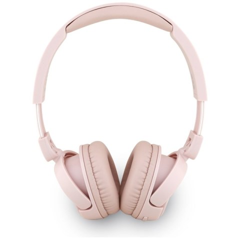 Guess Metal Logo Script - Bezprzewodowe słuchawki nauszne Bluetooth V5.3 (różowy)