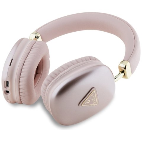 Guess Metallic Triangle Logo - Bezprzewodowe słuchawki nauszne Bluetooth V5.3 (różowy)