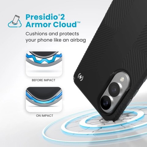 Speck Presidio2 Grip Magnet - Etui Samsung Galaxy S25 Edge MagSafe (Black/Slate Grey/White)