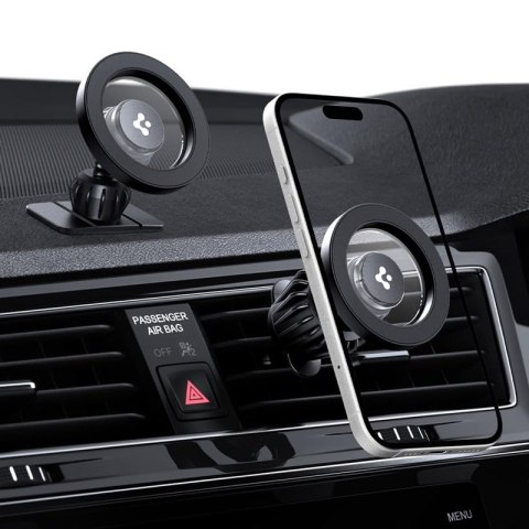 Spigen MFT13 Magnetic Dashboard & Vent Car Mount - Magnetyczny uchwyt samochodowy MagSafe (Czarny)