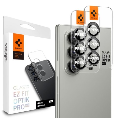 Spigen Optik Pro HD GLAS.TR EZ Fit Camera Protector 2-Pack - Szkło ochronne na obiektyw do Samsung Galaxy Z Fold 7 (2 szt)(Czarn