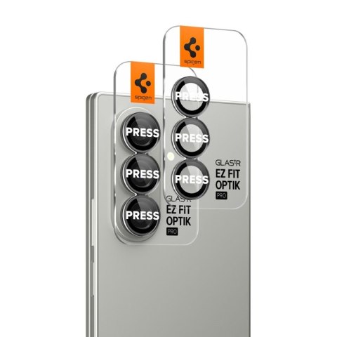 Spigen Optik Pro HD GLAS.TR EZ Fit Camera Protector 2-Pack - Szkło ochronne na obiektyw do Samsung Galaxy Z Fold 7 (2 szt)(Czarn