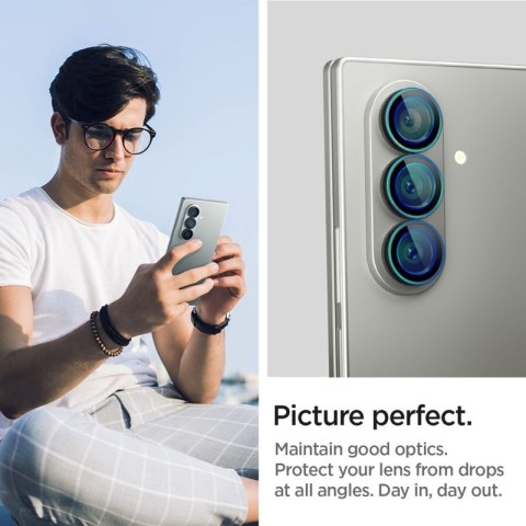 Spigen Optik Pro HD GLAS.TR EZ Fit Camera Protector 2-Pack - Szkło ochronne na obiektyw do Samsung Galaxy Z Fold 7 (2 szt)(Czarn