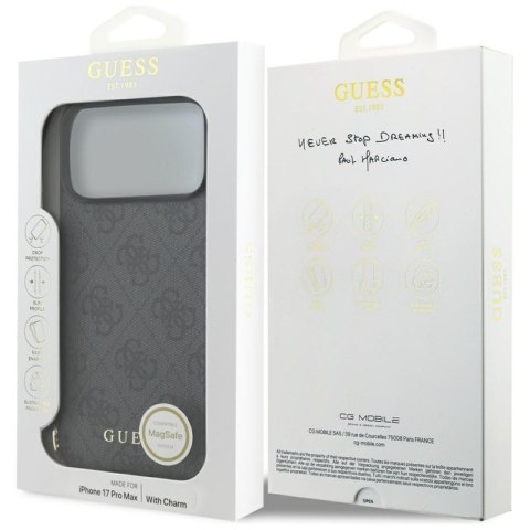 Guess 4G Charms Collection MagSafe - Etui iPhone 17 Pro Max (czarny)