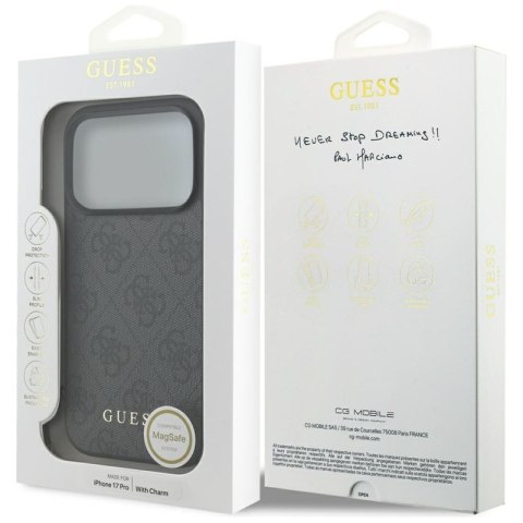 Guess 4G Charms Collection MagSafe - Etui iPhone 17 Pro (czarny)