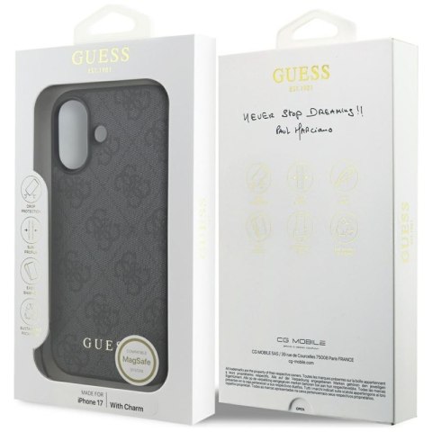 Guess 4G Charms Collection MagSafe - Etui iPhone 17 (czarny)