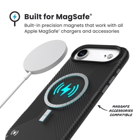 Speck Presidio2 Grip MagSafe - Etui iPhone Air (Black / Slate Grey / White)