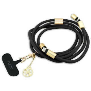 Guess Crossbody Strap 4G Charm - Uniwersalny pasek do telefonu / kabel USB-C do USB-C 1.5m (czarny)