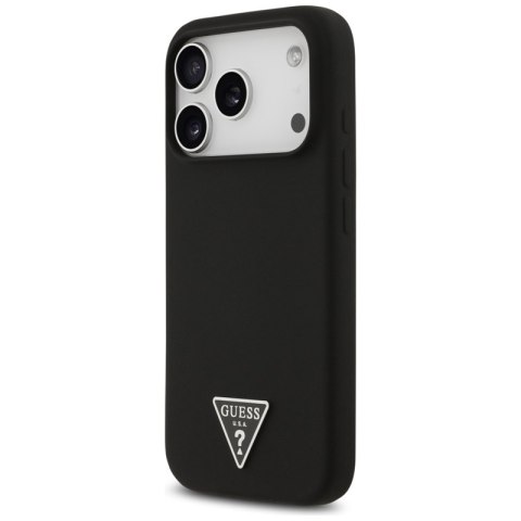 Guess Silicone Triangle Logo MagSafe - Etui iPhone 17 Pro Max (czarny)