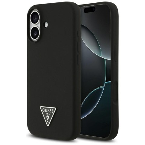 Guess Silicone Triangle Logo MagSafe - Etui iPhone 17 (czarny)