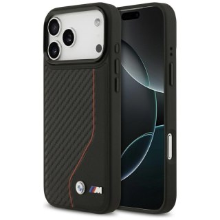 BMW M Carbon Line & Logo MagSafe - Etui iPhone 17 Pro Max (czerwony)