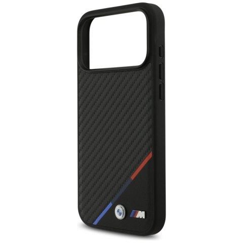 BMW M Carbon Tricolor Line MagSafe - Etui iPhone 17 Pro Max (czarny)