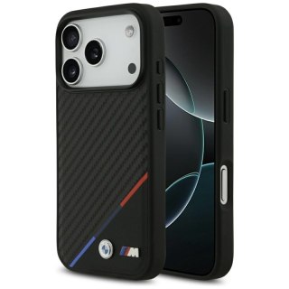 BMW M Carbon Tricolor Line MagSafe - Etui iPhone 17 Pro (czarny)