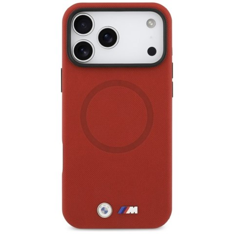 BMW M FW Metal Logo MagSafe - Etui iPhone 17 Pro Max (czerwony)