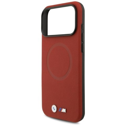 BMW M FW Metal Logo MagSafe - Etui iPhone 17 Pro Max (czerwony)