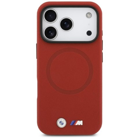 BMW M FW Metal Logo MagSafe - Etui iPhone 17 Pro (czerwony)
