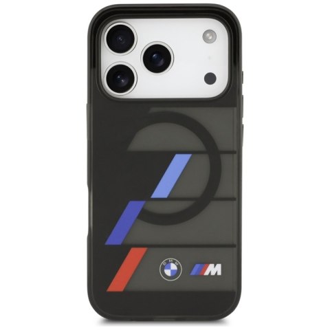 BMW M IML Metal Buttons Tricolor Lines MagSafe - Etui iPhone 17 Pro (czarny)