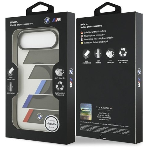 BMW M IML Metal Buttons Tricolor Lines MagSafe - Etui iPhone Air (antracyt)