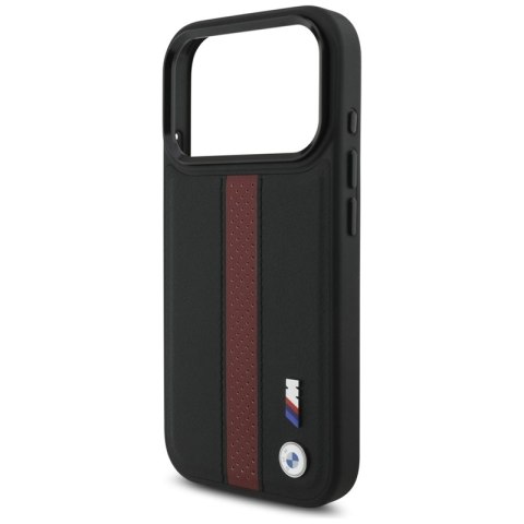 BMW M Perforated Stripe Logo MagSafe - Etui iPhone 17 Pro (czerwony)