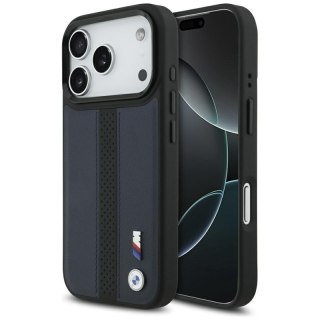 BMW M Perforated Stripe Logo MagSafe - Etui iPhone 17 Pro (granatowy)
