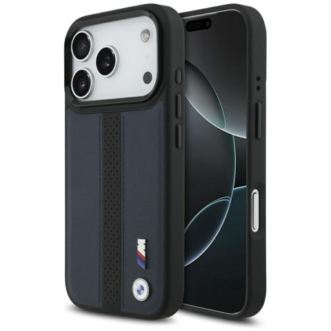 BMW M Perforated Stripe Logo MagSafe - Etui iPhone 17 Pro (granatowy)