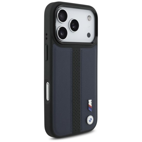 BMW M Perforated Stripe Logo MagSafe - Etui iPhone 17 Pro (granatowy)