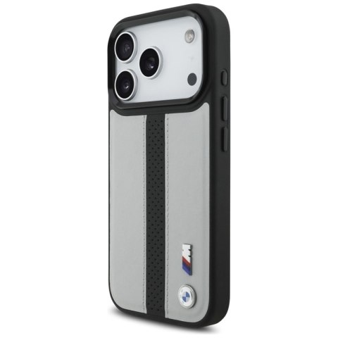 BMW M Perforated Stripe Logo MagSafe - Etui iPhone 17 Pro (szary)