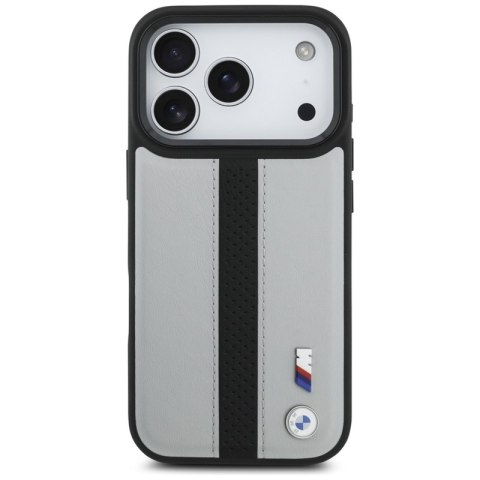 BMW M Perforated Stripe Logo MagSafe - Etui iPhone 17 Pro (szary)