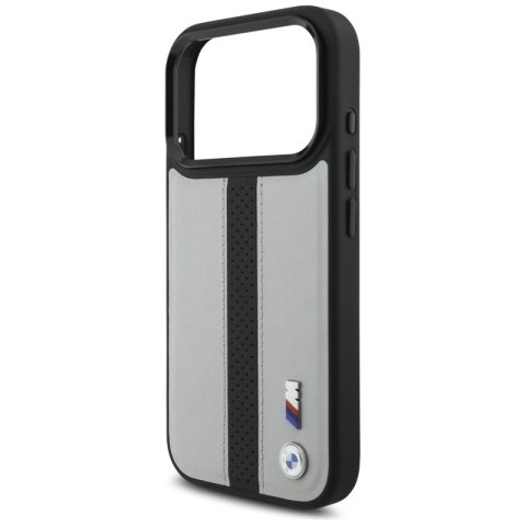 BMW M Perforated Stripe Logo MagSafe - Etui iPhone 17 Pro (szary)