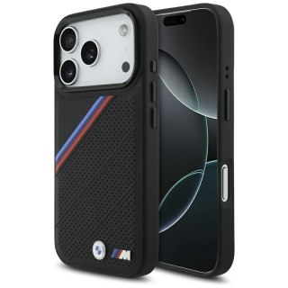 BMW M Tricolor Metal Logo MagSafe - Etui iPhone 17 Pro (czarny)