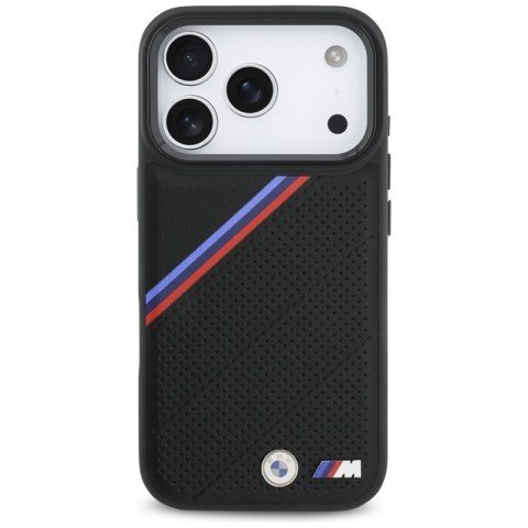 BMW M Tricolor Metal Logo MagSafe - Etui iPhone 17 Pro (czarny)