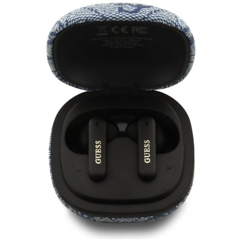Guess 4G Classic Metal Logo - Słuchawki Bluetooth TWS ENC + etui ładujące (niebieski)
