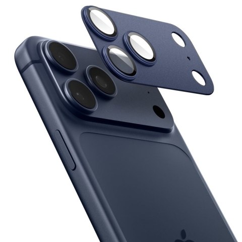 Spigen Optik Pro XL Glas.TR EZ Fit - Szkło ochronne na obiektyw iPhone 17 Pro Max (Blue)