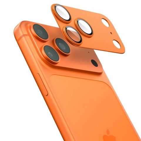 Spigen Optik Pro XL Glas.TR EZ Fit - Szkło ochronne na obiektyw iPhone 17 Pro (Orange)