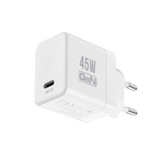 Crong Ultra Compact GaN - Ładowarka sieciowa USB-C 45W PD 3.0 z PPS (biały)